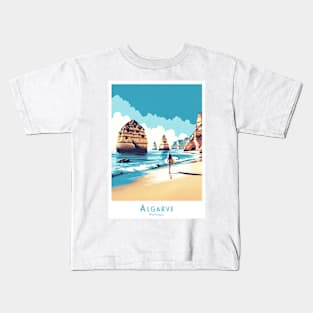 Surfer Girl at Algarve Surf Paradise Kids T-Shirt